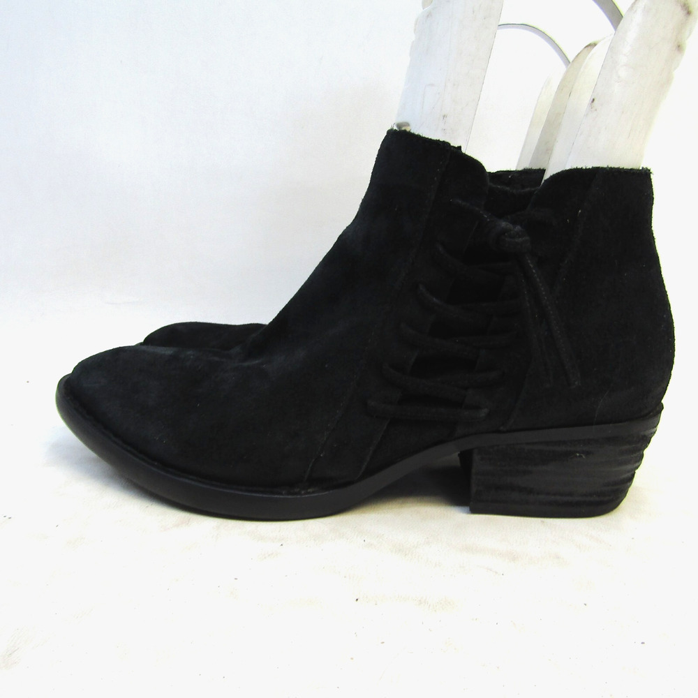 Born Womens Size 8.5 M Black Suede Zip Ankle Boots Booties